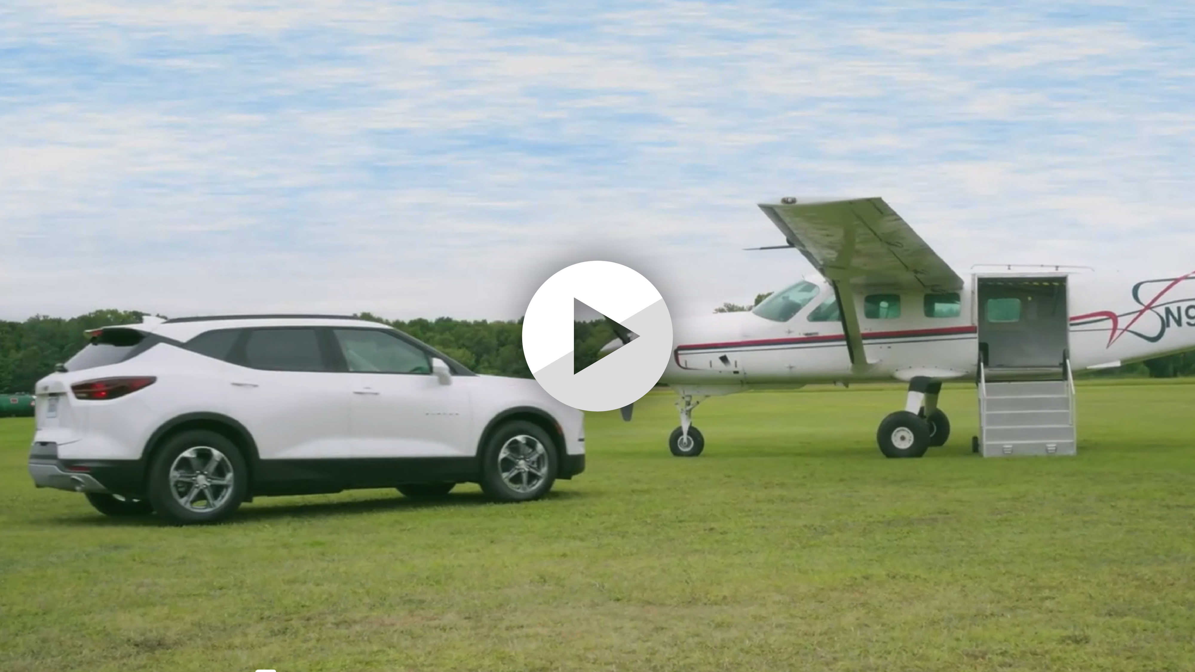 thumbnail image from the Chevy Blazer video shoot with skydivers for personalized automotive marketing 