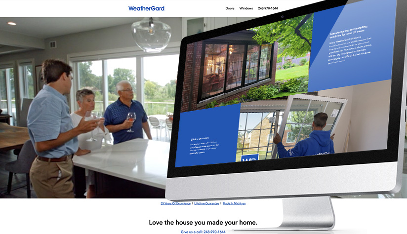preview screenshots of the Weathergard website