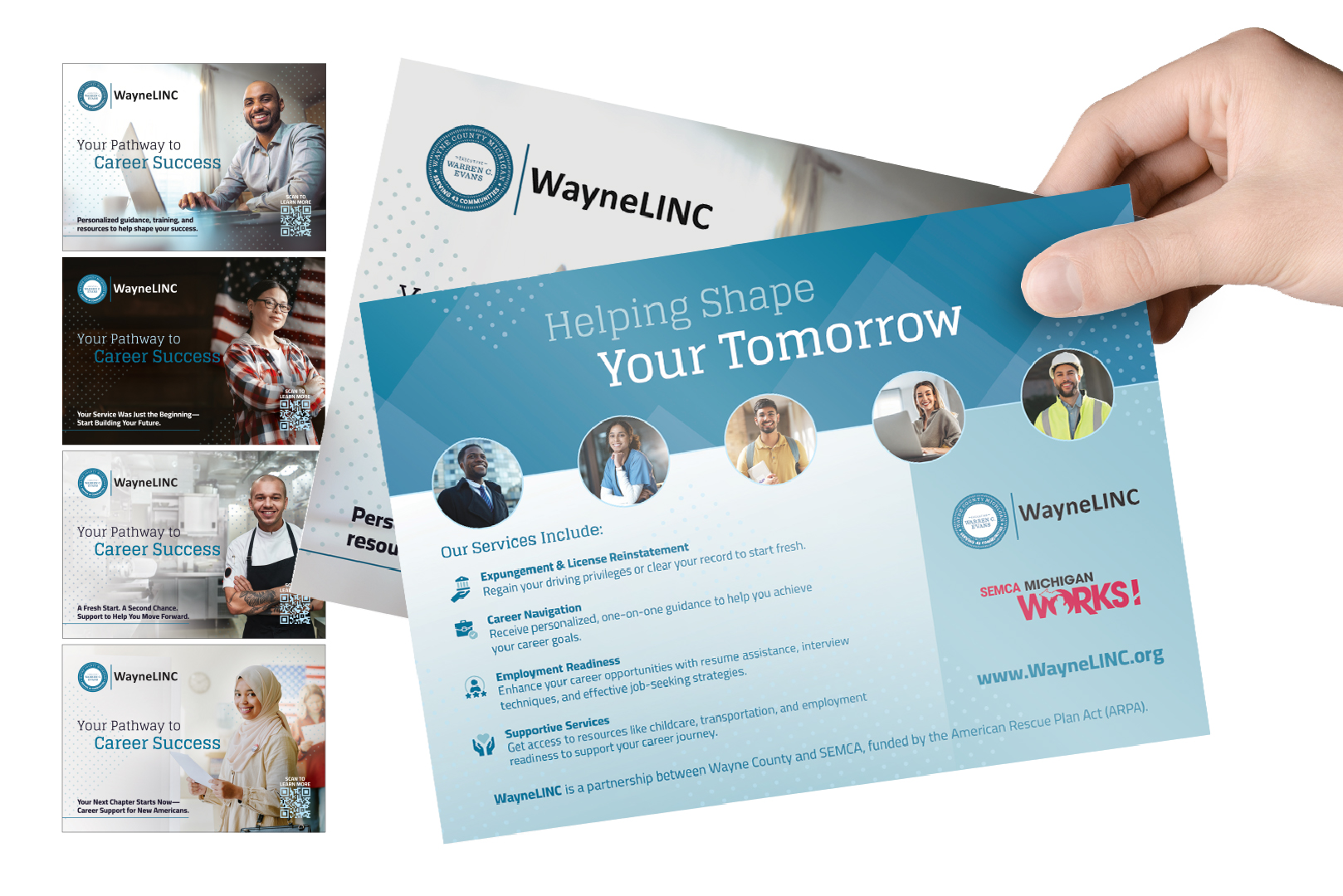 WayneLINC printed postcards