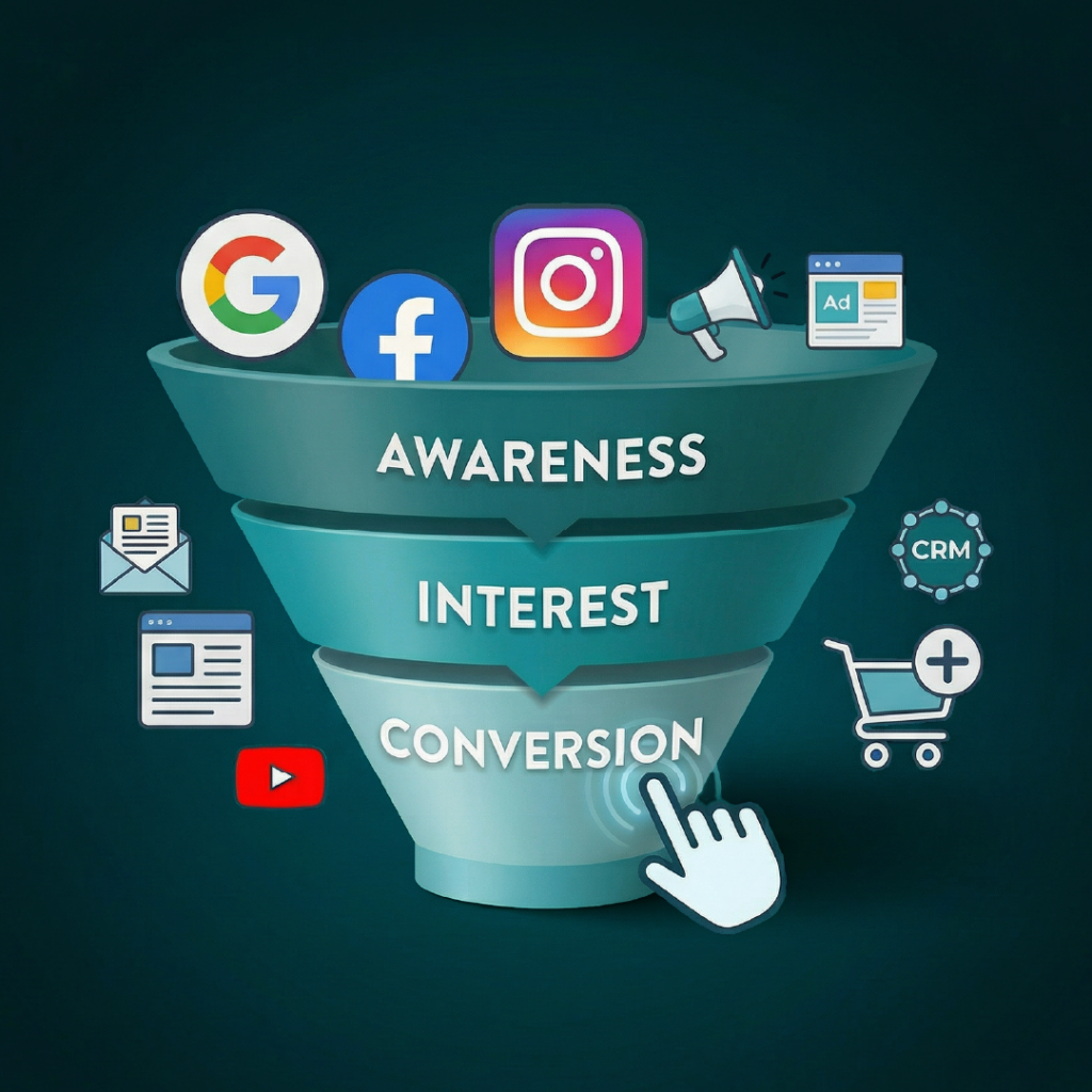 Last-Click attribution buyer journey funnel